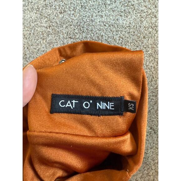 Cat O’ Nine Rust Shiny Metallic Gold Studded custom Bell bottoms pants - Picture 2 of 9